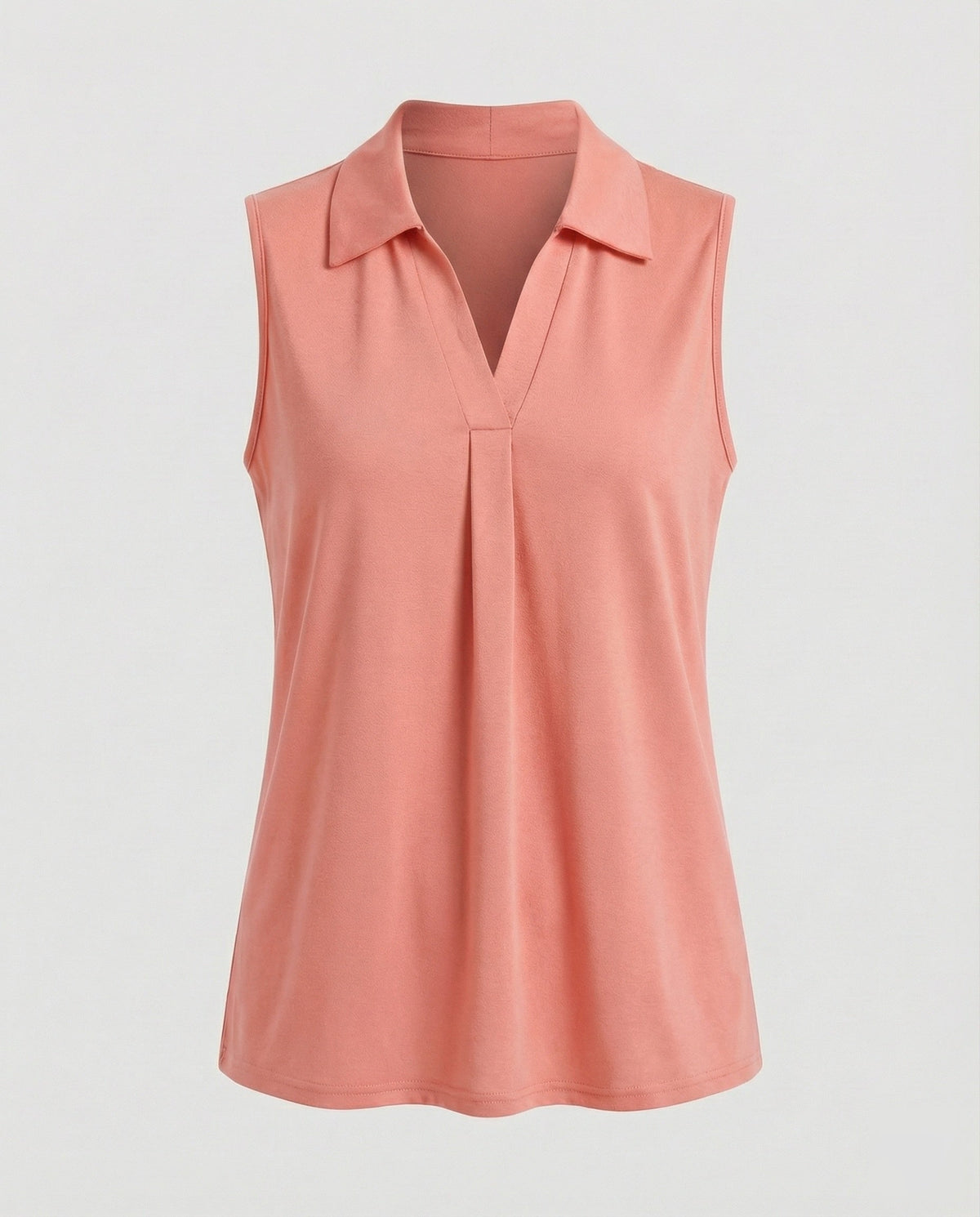 Women’s Polo Blouse Top with Pleat - product shot
