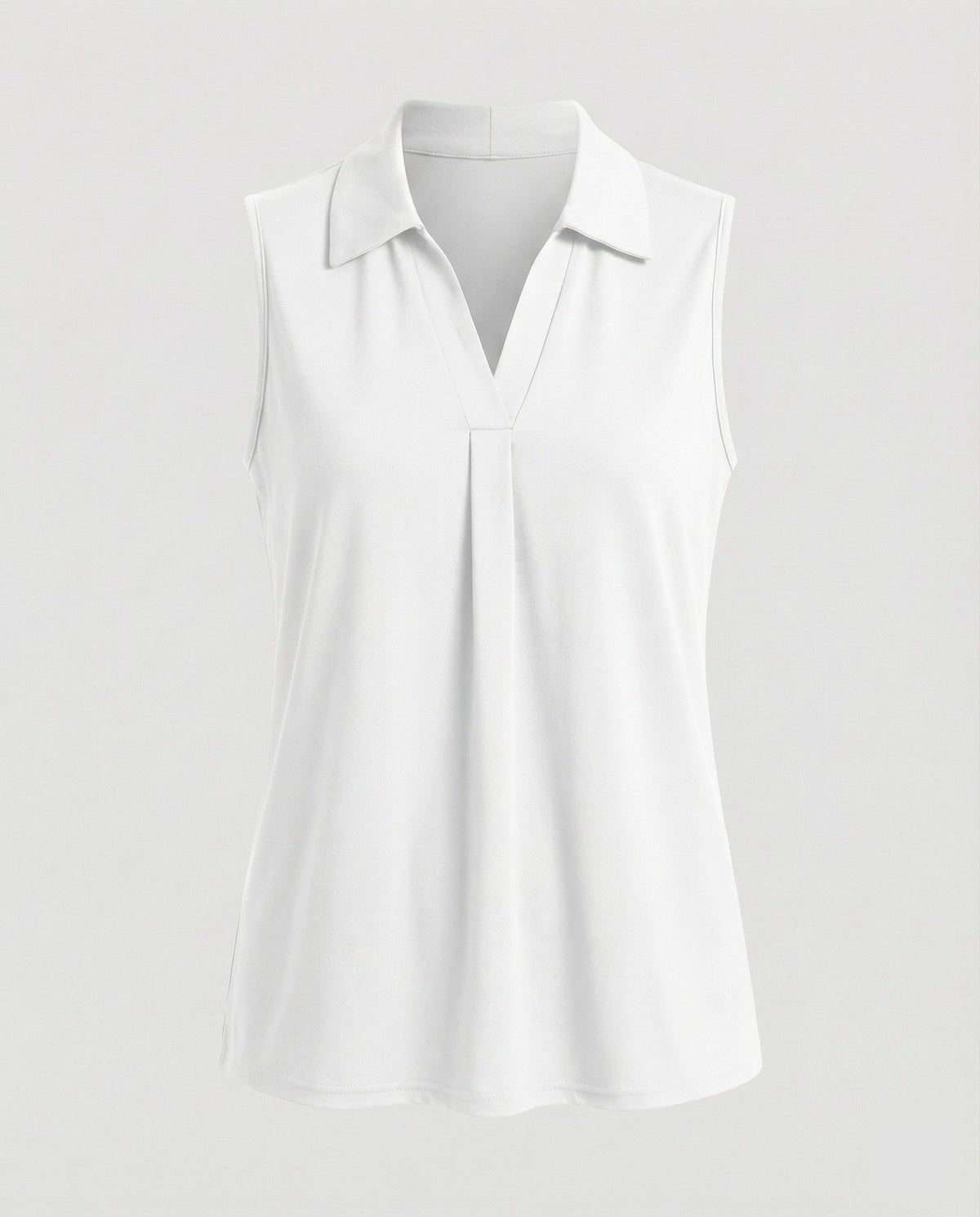 Women’s Polo Blouse Top with Pleat - product shot