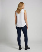 Women's Zip Blouse Top with V-Neck - back view