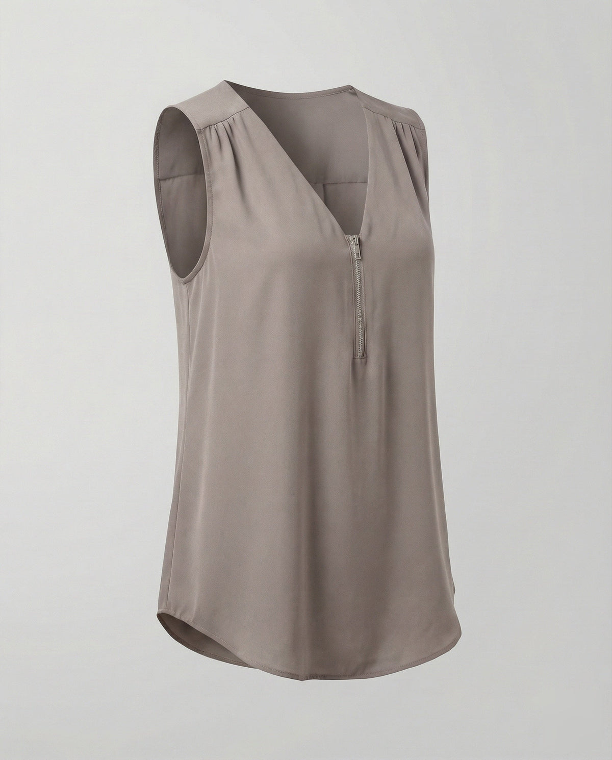 Women's Zip Blouse Top with V-Neck - product shot
