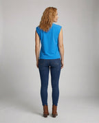 Women's Structured Blouse Top with V-Neck - back view