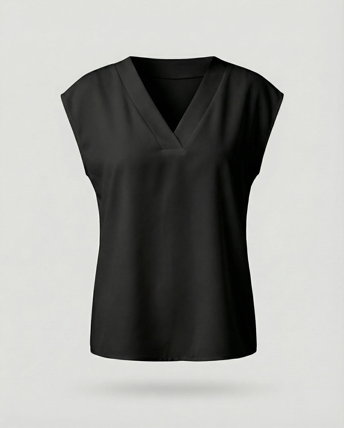 Women's Structured Blouse Top with V-Neck - product shot
