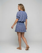 Women's tiered flounce blouse-skirt set - back view