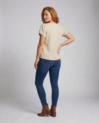Women Wing Sleeve Mandarin Neck Blouse Top - back view