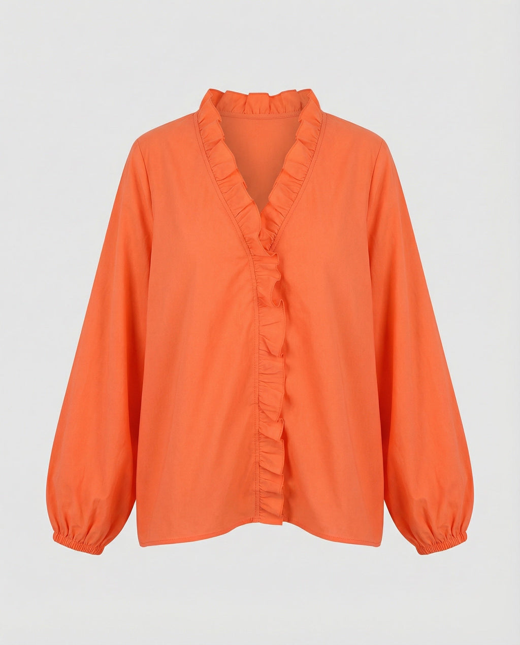 Women's Ruffle Trim Tunic Blouse Shirt - product shot
