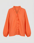 Women's Ruffle Trim Tunic Blouse Shirt - product shot