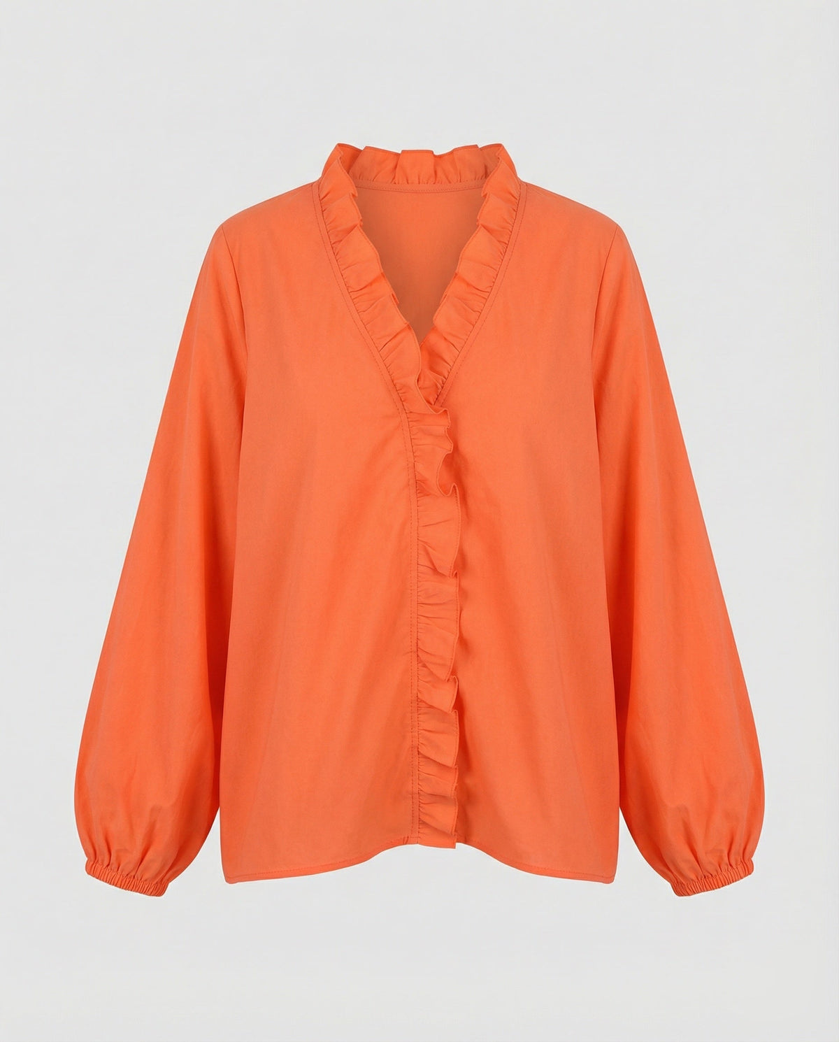 Women's Ruffle Trim Tunic Blouse Shirt - product shot