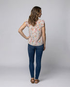 Women A-Line Ruffle Blouse Top - back view