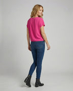 Women's U-Boat Neck Knot Blouse Top - back view