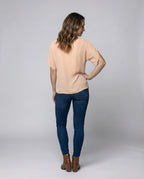 Ladies Mandarin Collar Slit Blouse Top - back view
