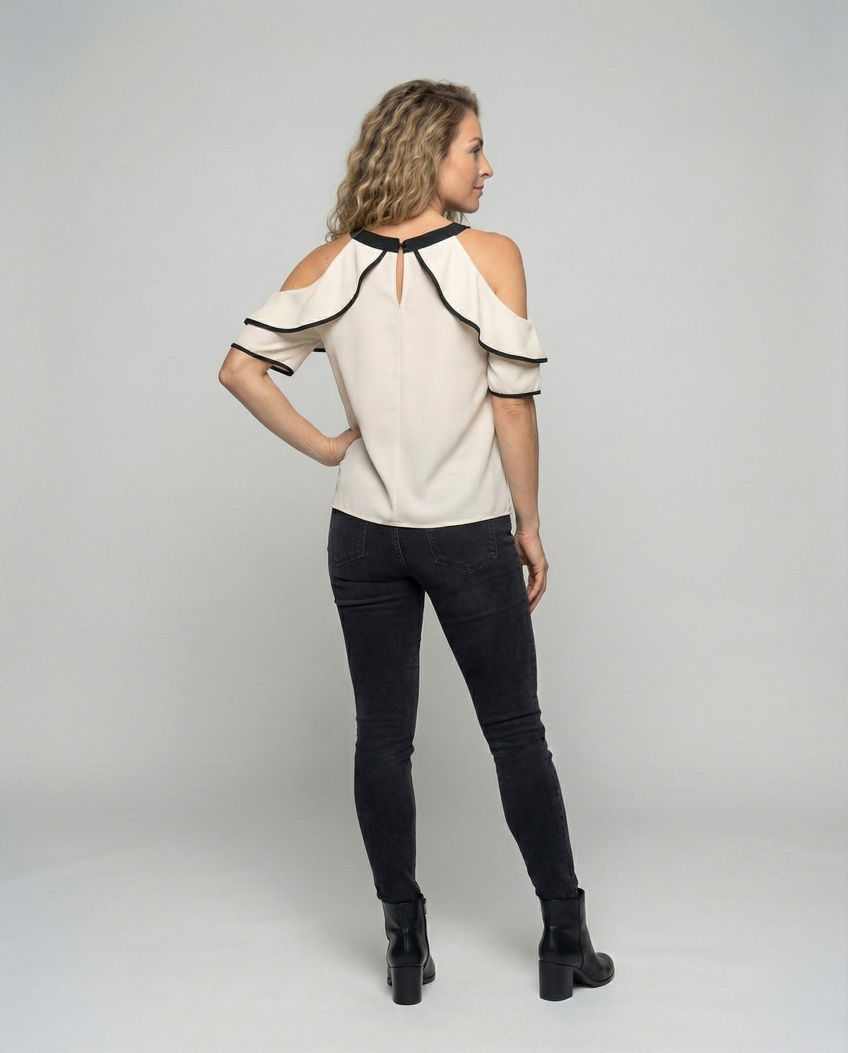 Women's Halter Tie Blouse Top - back view