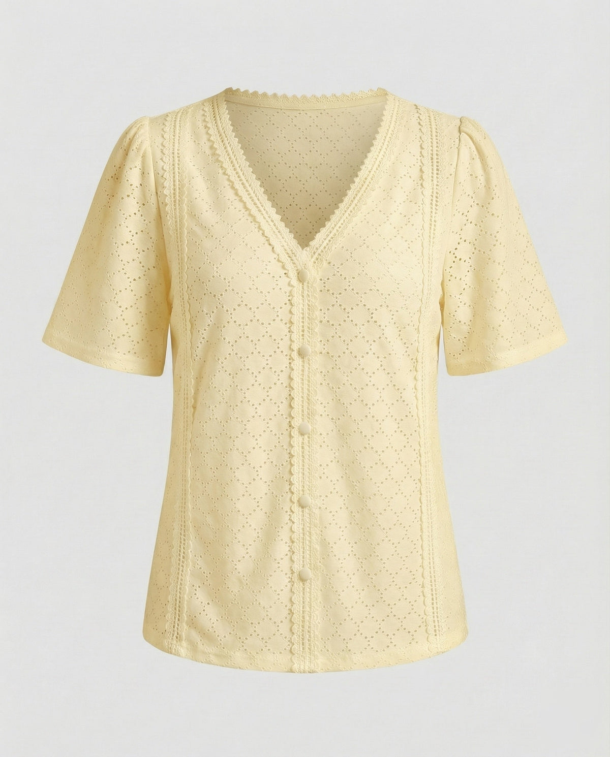 Ladies perforated pattern A-line blouse top - product shot