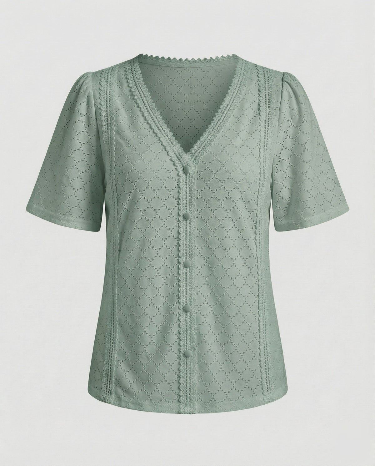 Ladies perforated pattern A-line blouse top - product shot