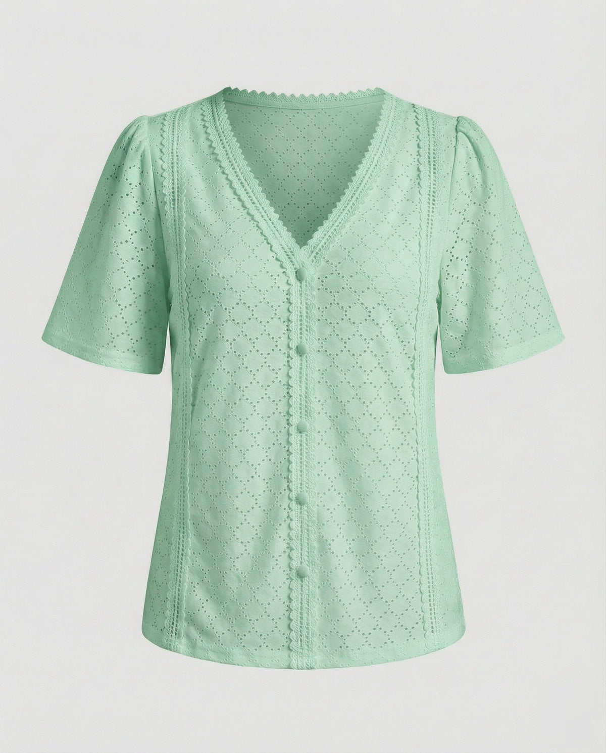 Ladies perforated pattern A-line blouse top - product shot