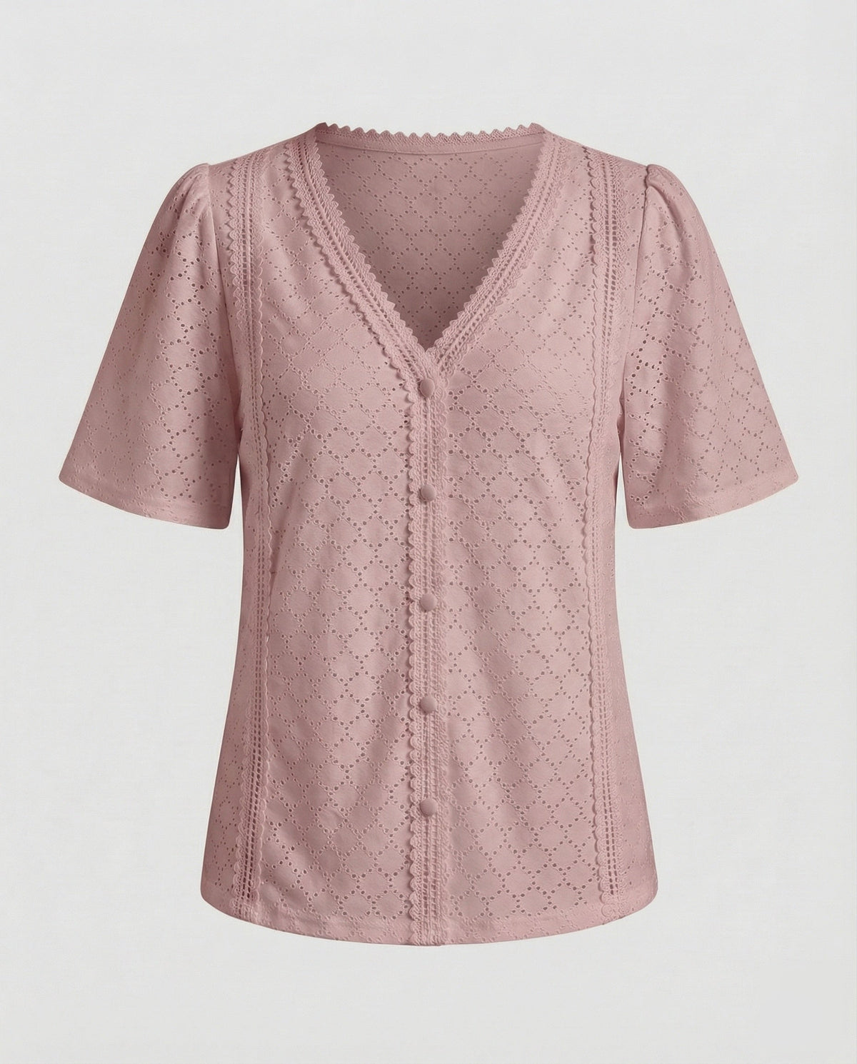 Ladies perforated pattern A-line blouse top - product shot