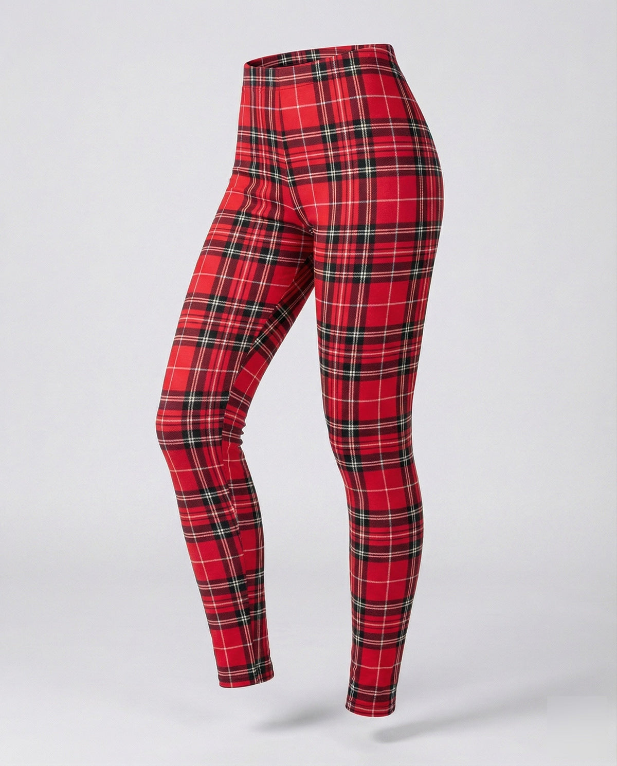 Women's high-waisted checkered leggings with shaping comfort waistband and high elastane content All Fashion - product shot