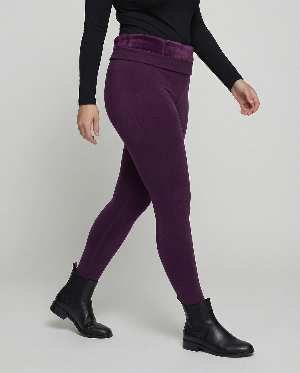 Women’s high-cut thermal leggings with dense plush lining and shaping comfort waistband All Fashion - lower body view