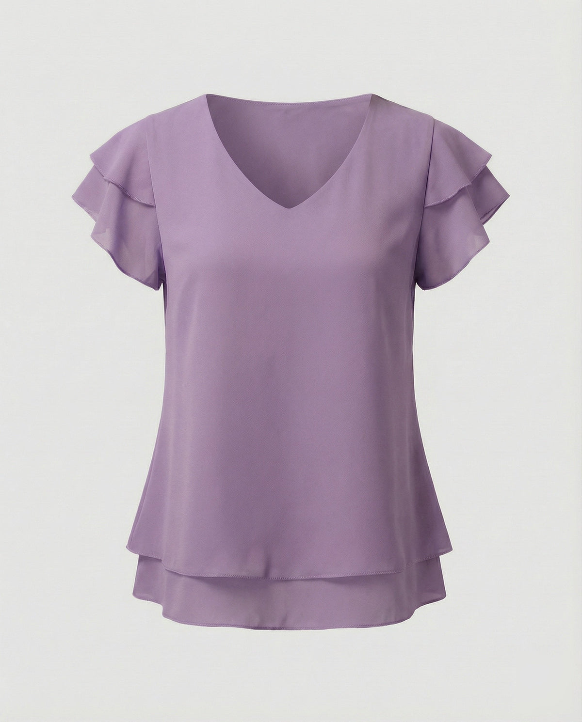 Women Ruffled Chiffon Blouse Shirt - product shot