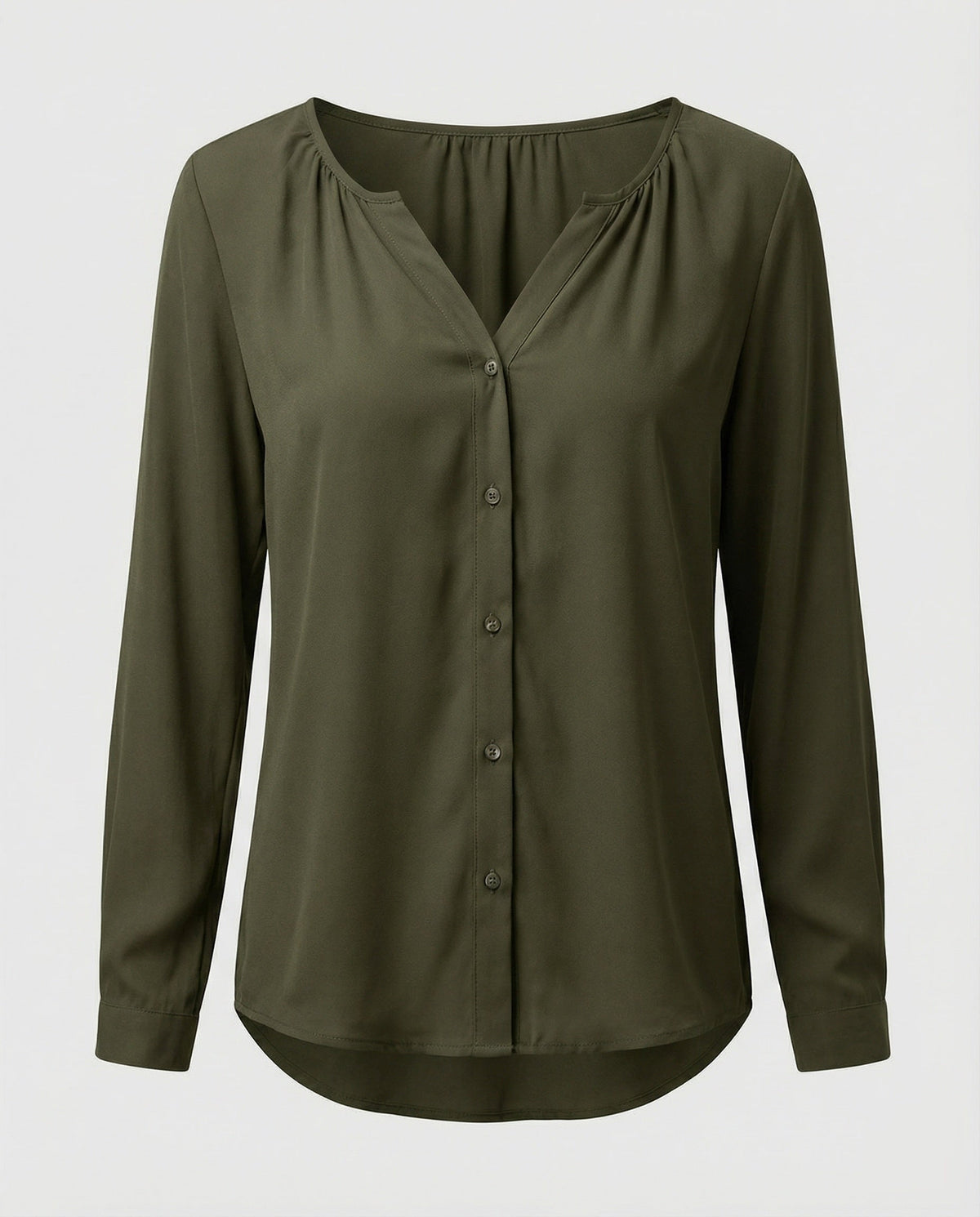 Ladies Airy V-Neck Crêpe Blouse Shirt - product shot