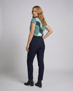Women Lightweight Allover Pattern Satin Blouse Top - back view
