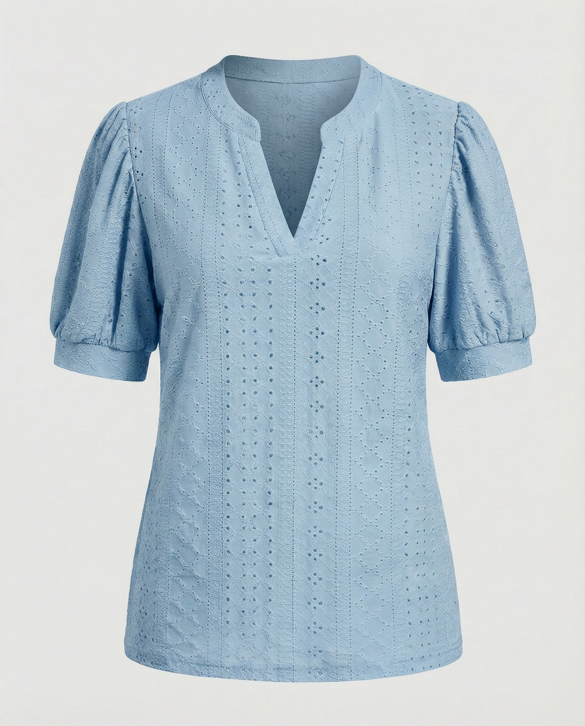 Women Light Lace Embroidery Blend Blouse Top - product shot