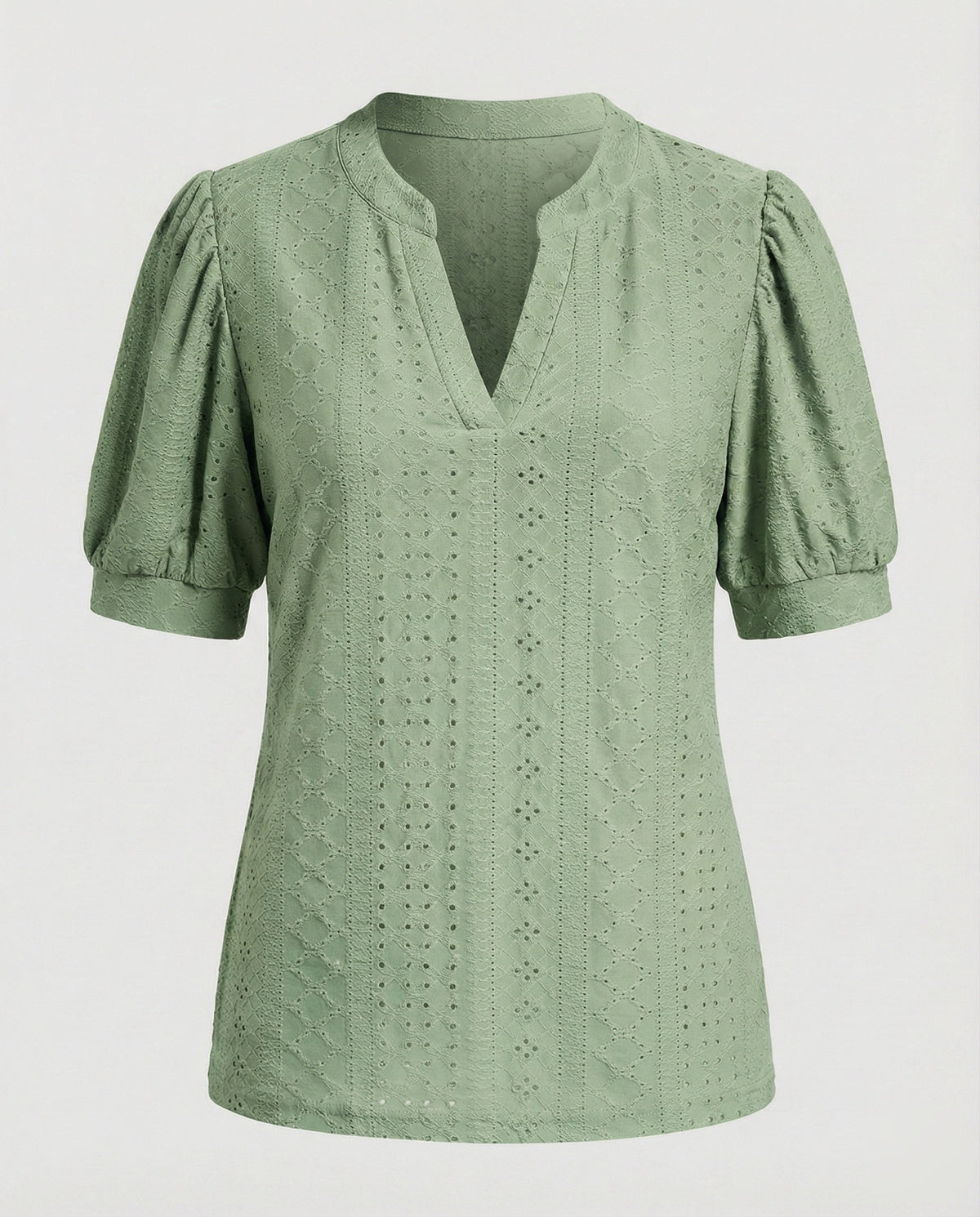 Women Light Lace Embroidery Blend Blouse Top - product shot