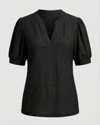 Women Light Lace Embroidery Blend Blouse Top - product shot