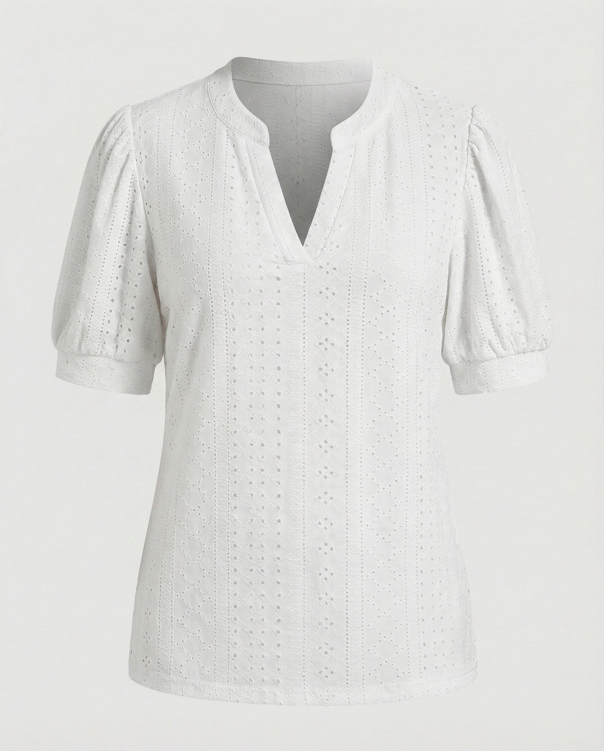 Women Light Lace Embroidery Blend Blouse Top - product shot