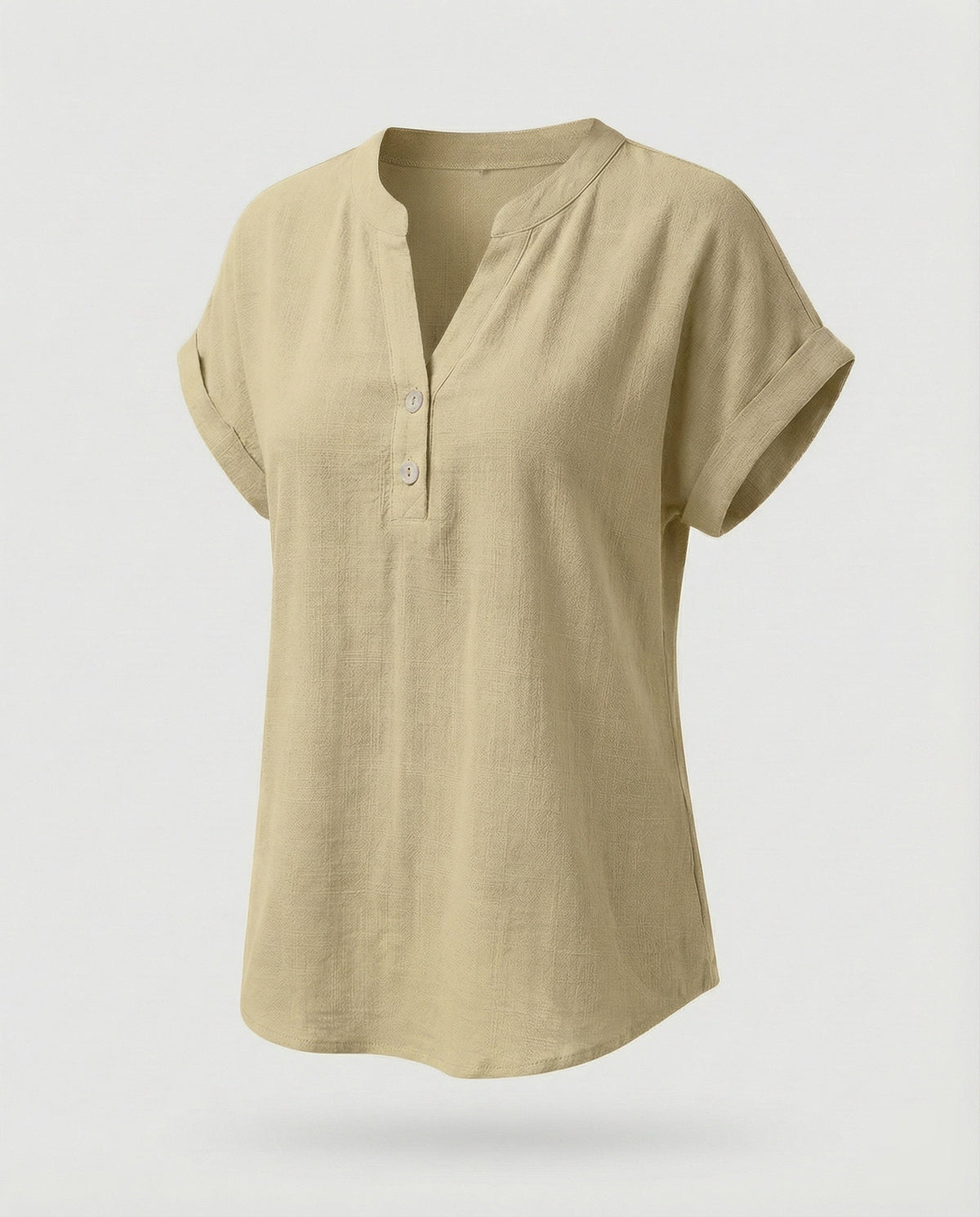 Women's Loose V-Neck Blended Fabric Blouse Shirt - product shot