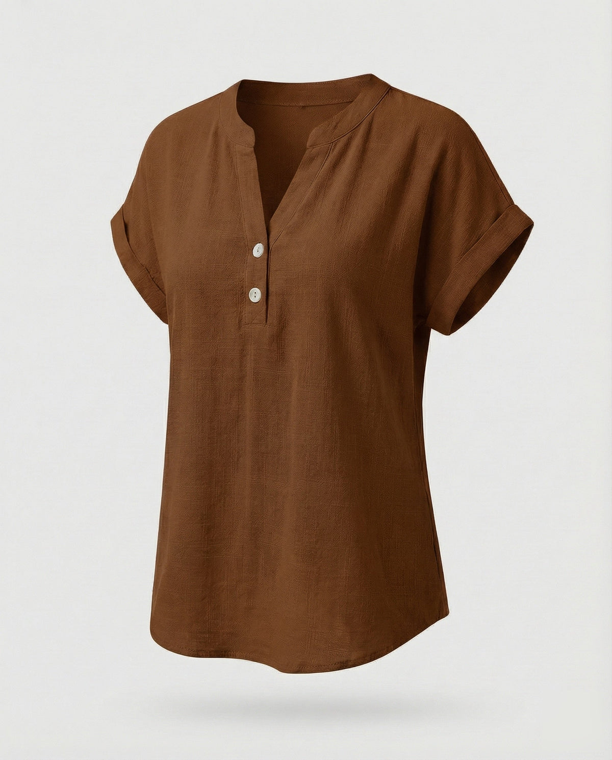 Women's Loose V-Neck Blended Fabric Blouse Shirt - product shot