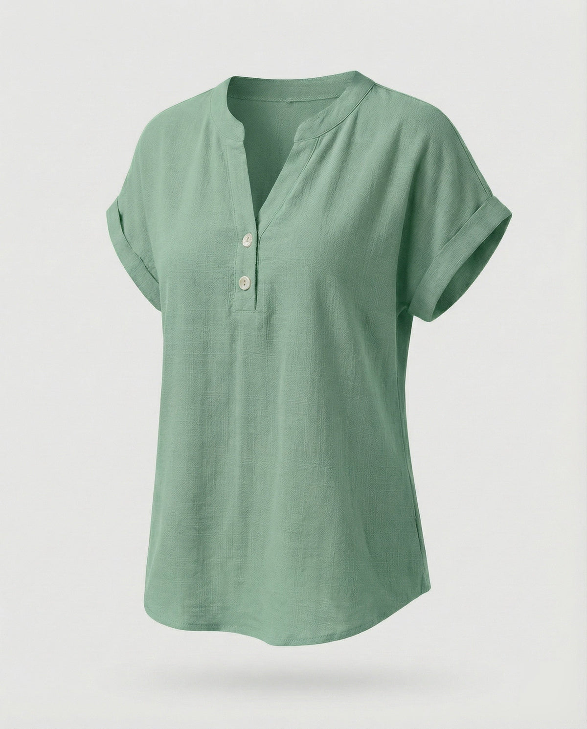 Women's Loose V-Neck Blended Fabric Blouse Shirt - product shot