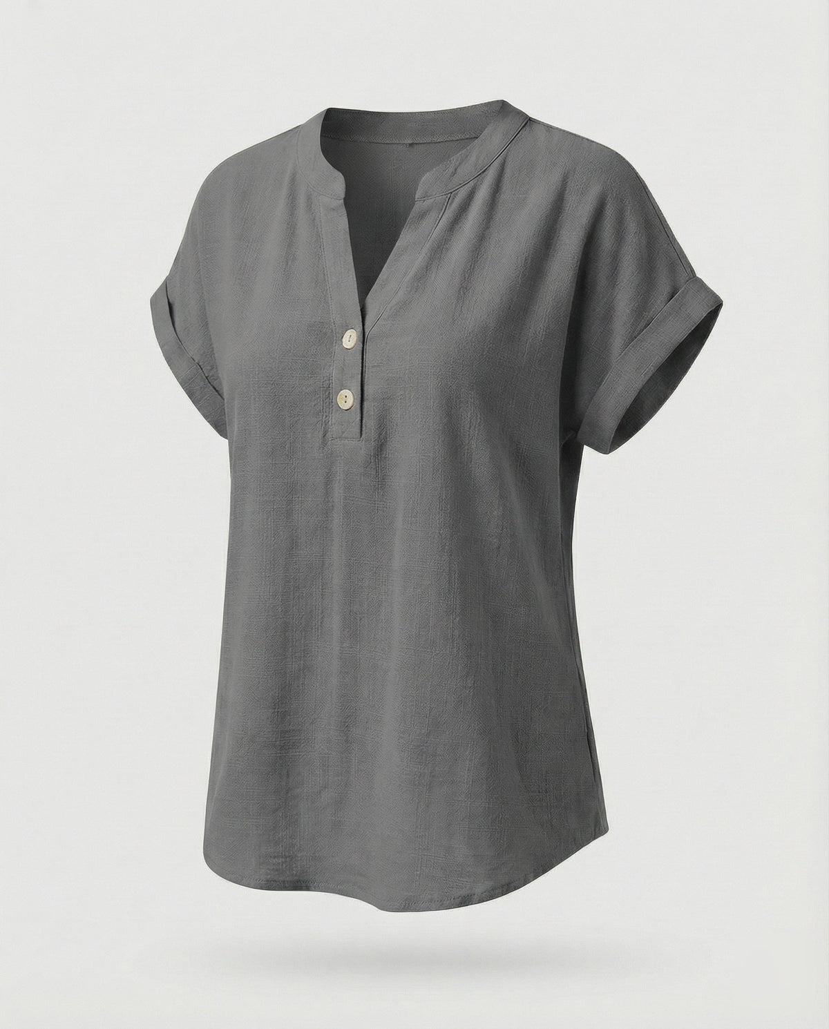 Women's Loose V-Neck Blended Fabric Blouse Shirt - product shot
