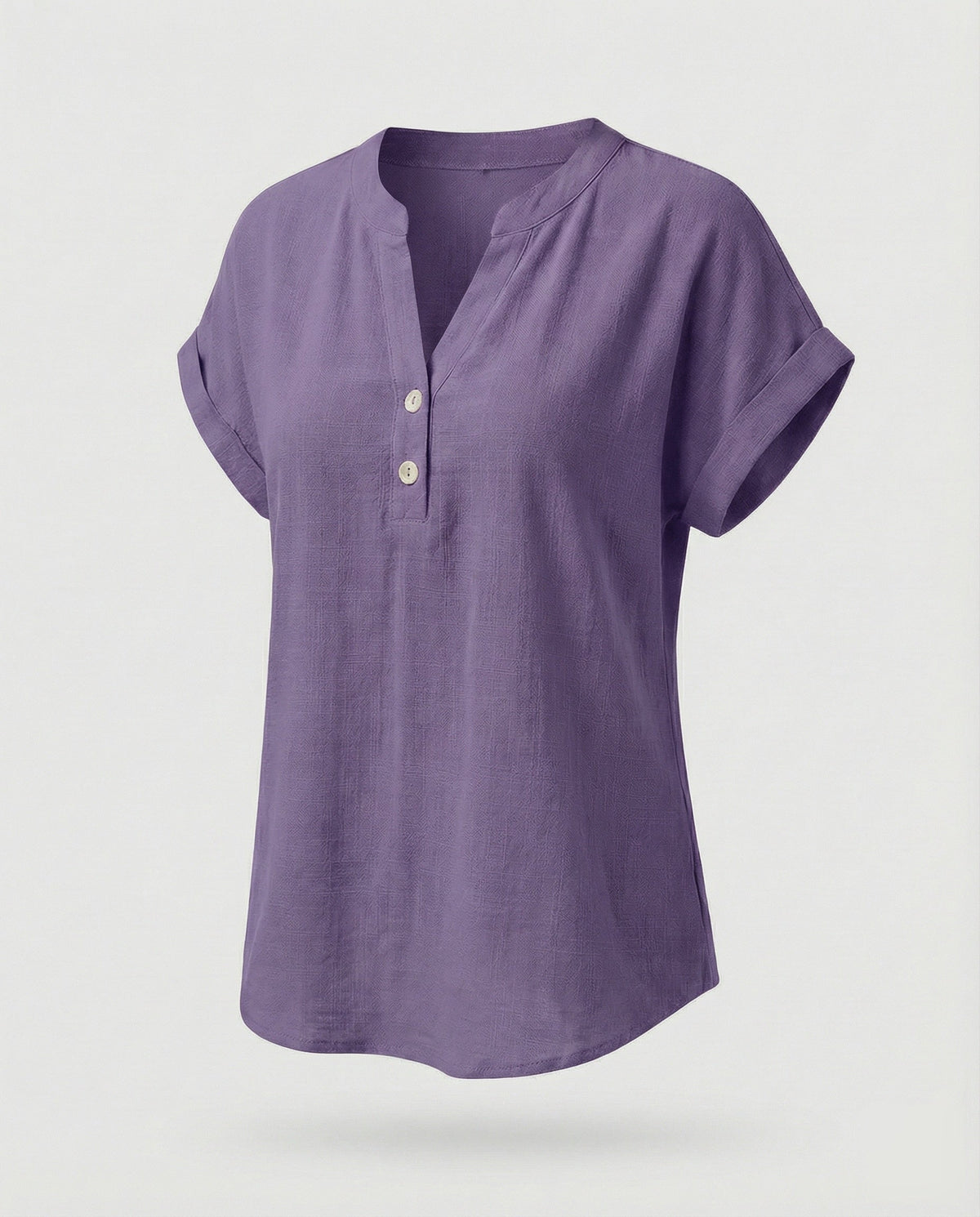 Women's Loose V-Neck Blended Fabric Blouse Shirt - product shot