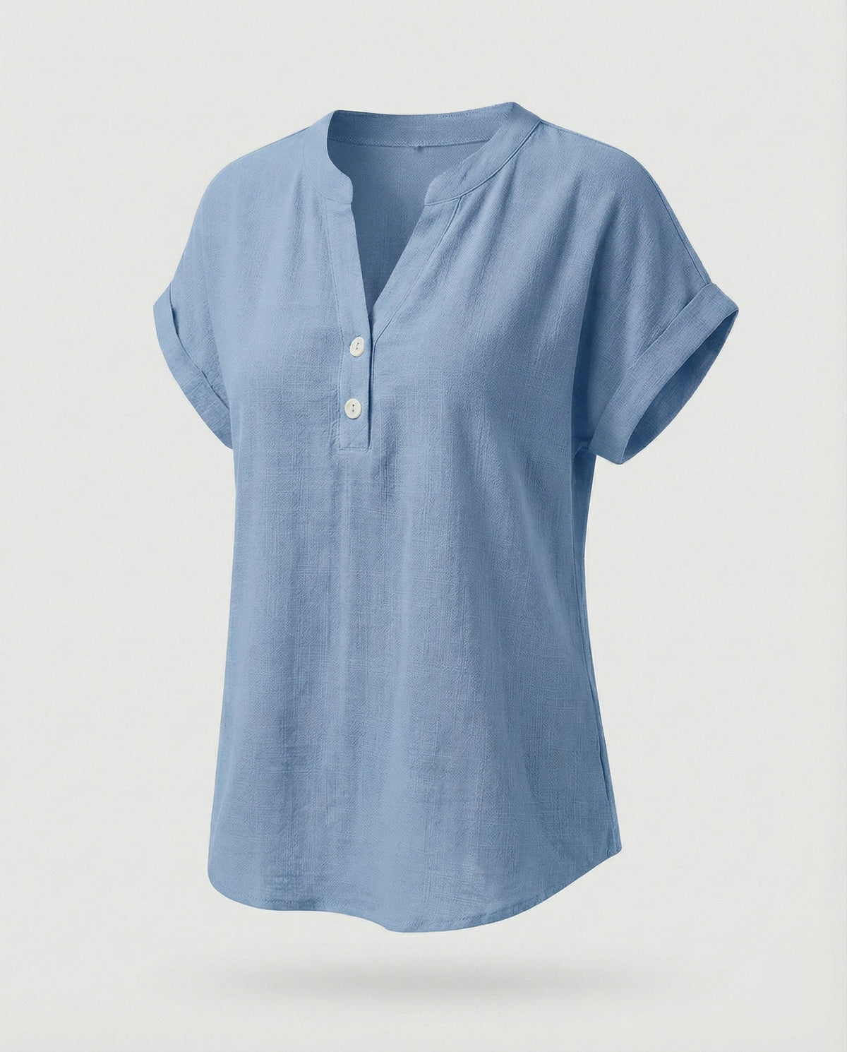 Women's Loose V-Neck Blended Fabric Blouse Shirt - product shot