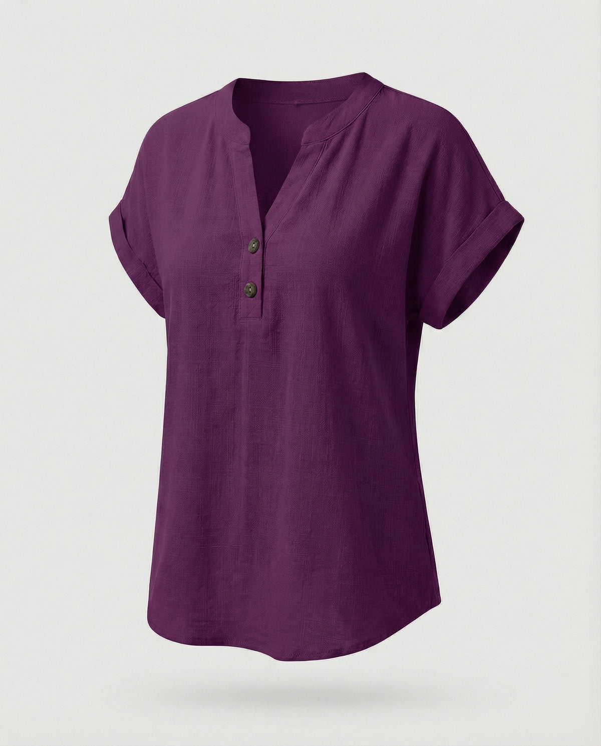 Women's Loose V-Neck Blended Fabric Blouse Shirt - product shot