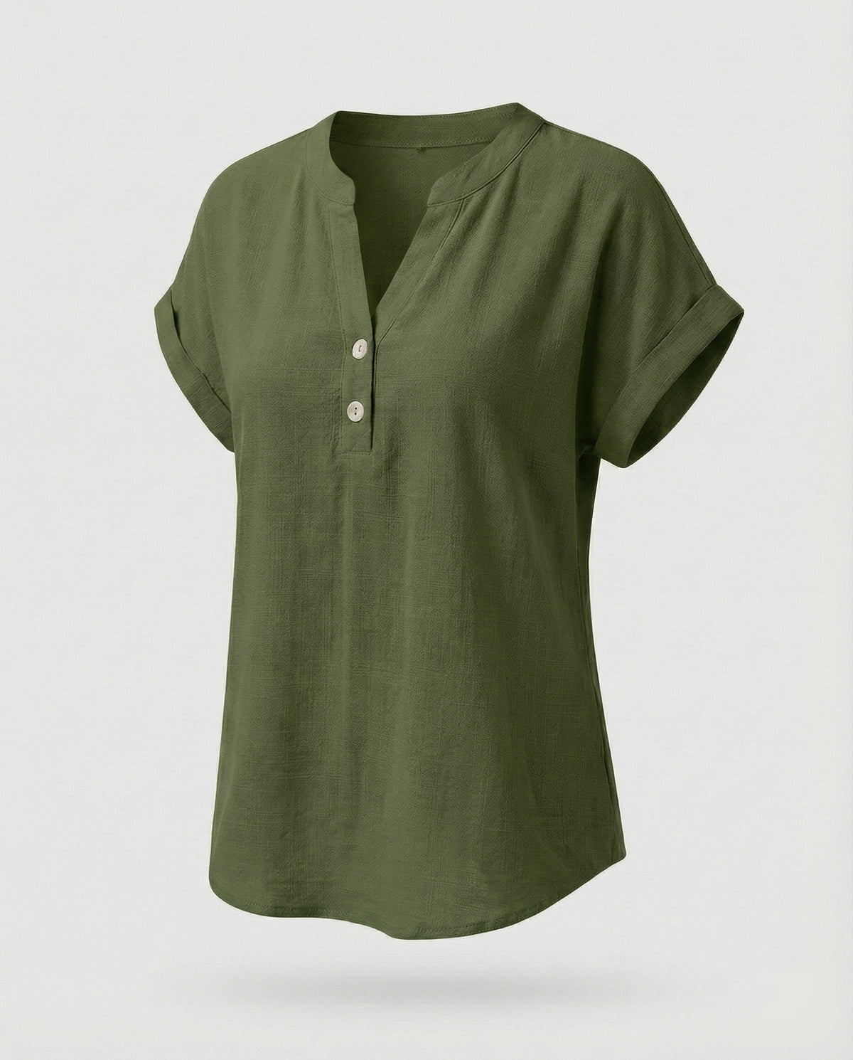 Women's Loose V-Neck Blended Fabric Blouse Shirt - product shot