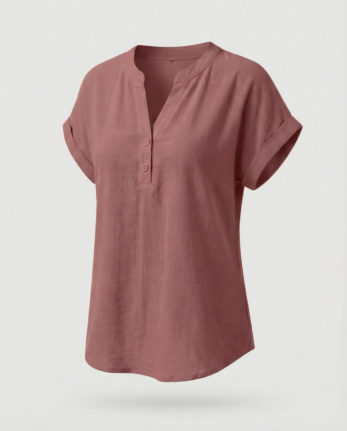 Women's Loose V-Neck Blended Fabric Blouse Shirt - product shot