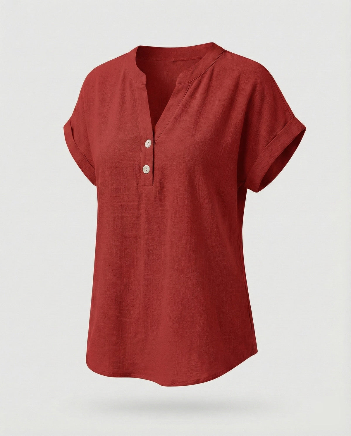 Women's Loose V-Neck Blended Fabric Blouse Shirt - product shot
