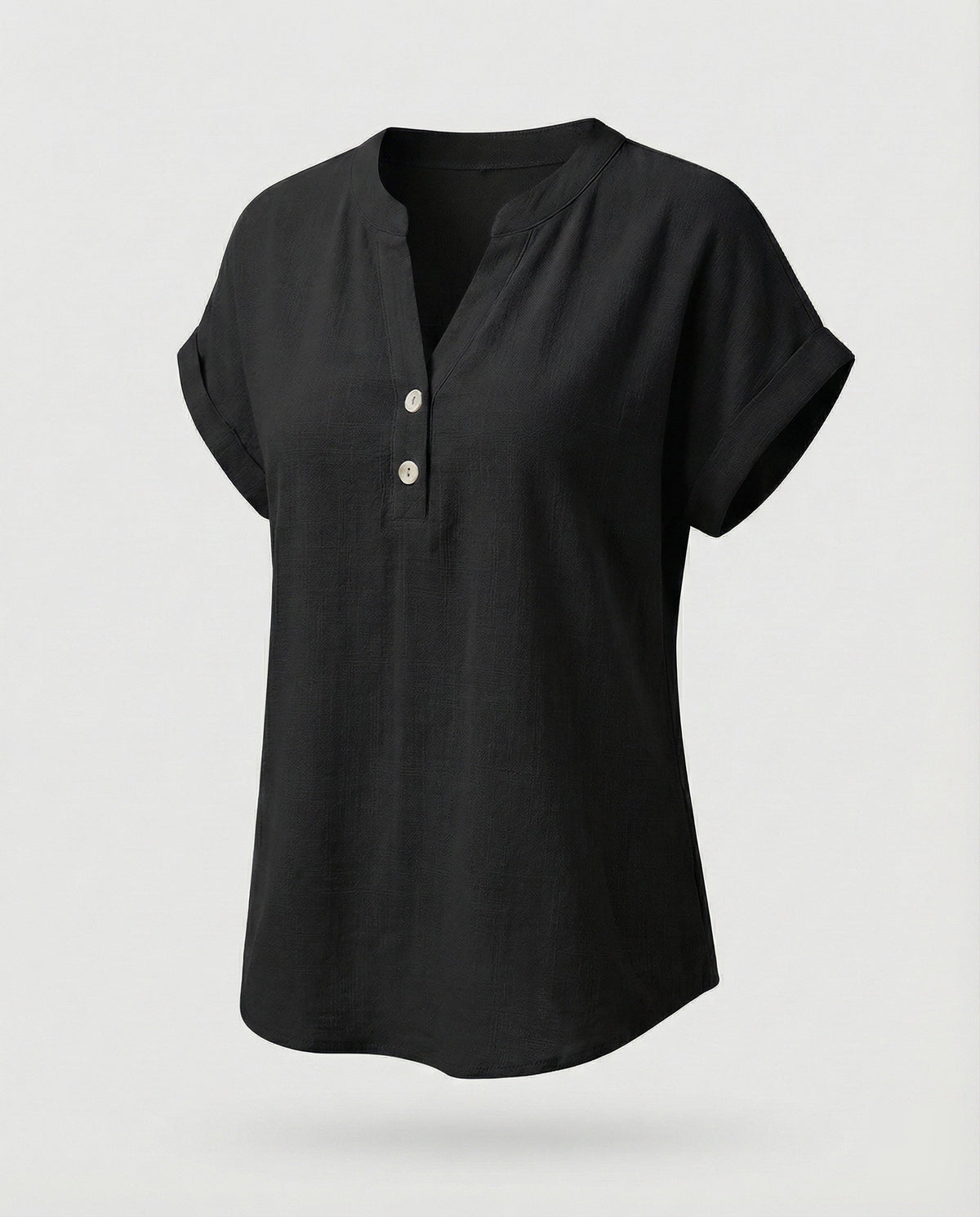 Women's Loose V-Neck Blended Fabric Blouse Shirt - product shot