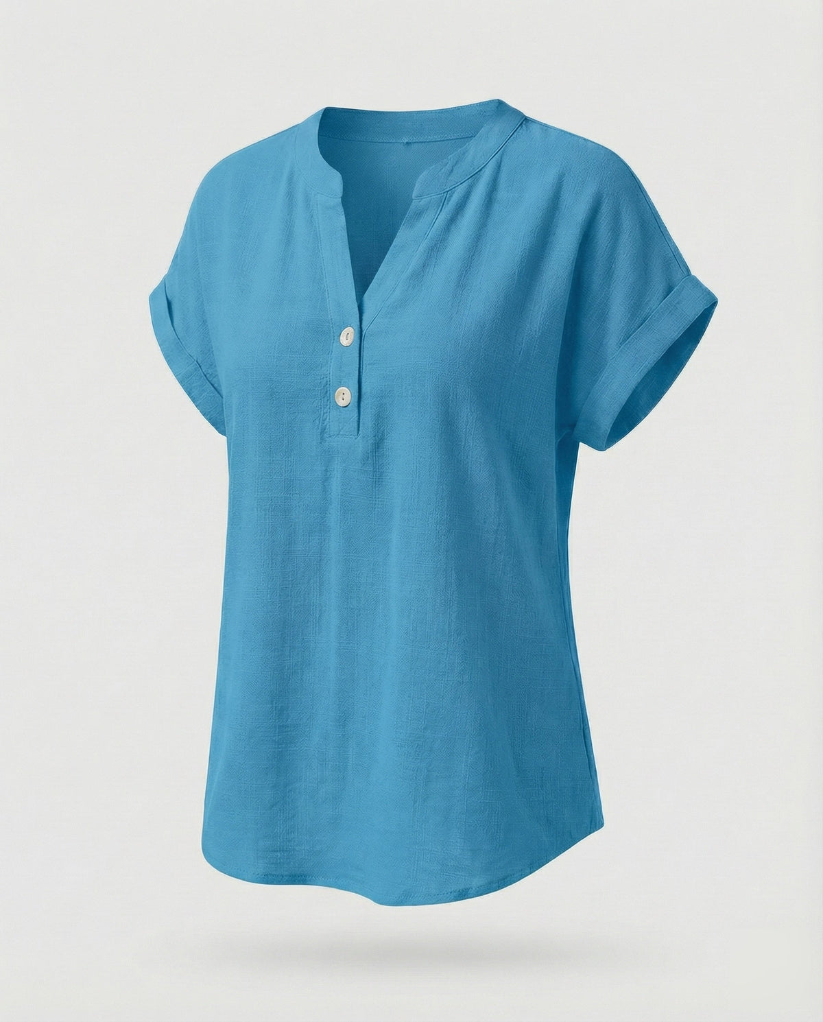 Women's Loose V-Neck Blended Fabric Blouse Shirt - product shot