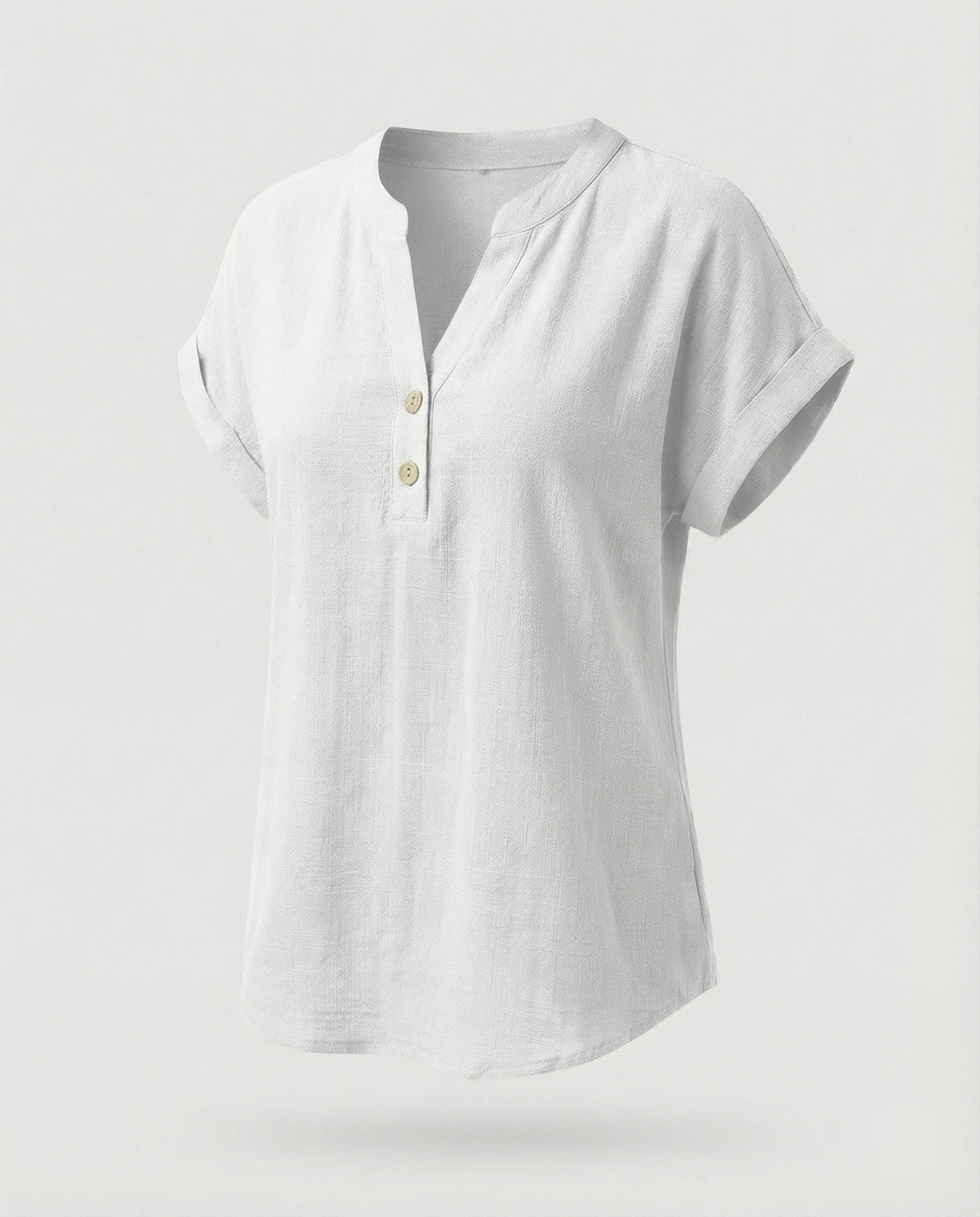 Women's Loose V-Neck Blended Fabric Blouse Shirt - product shot