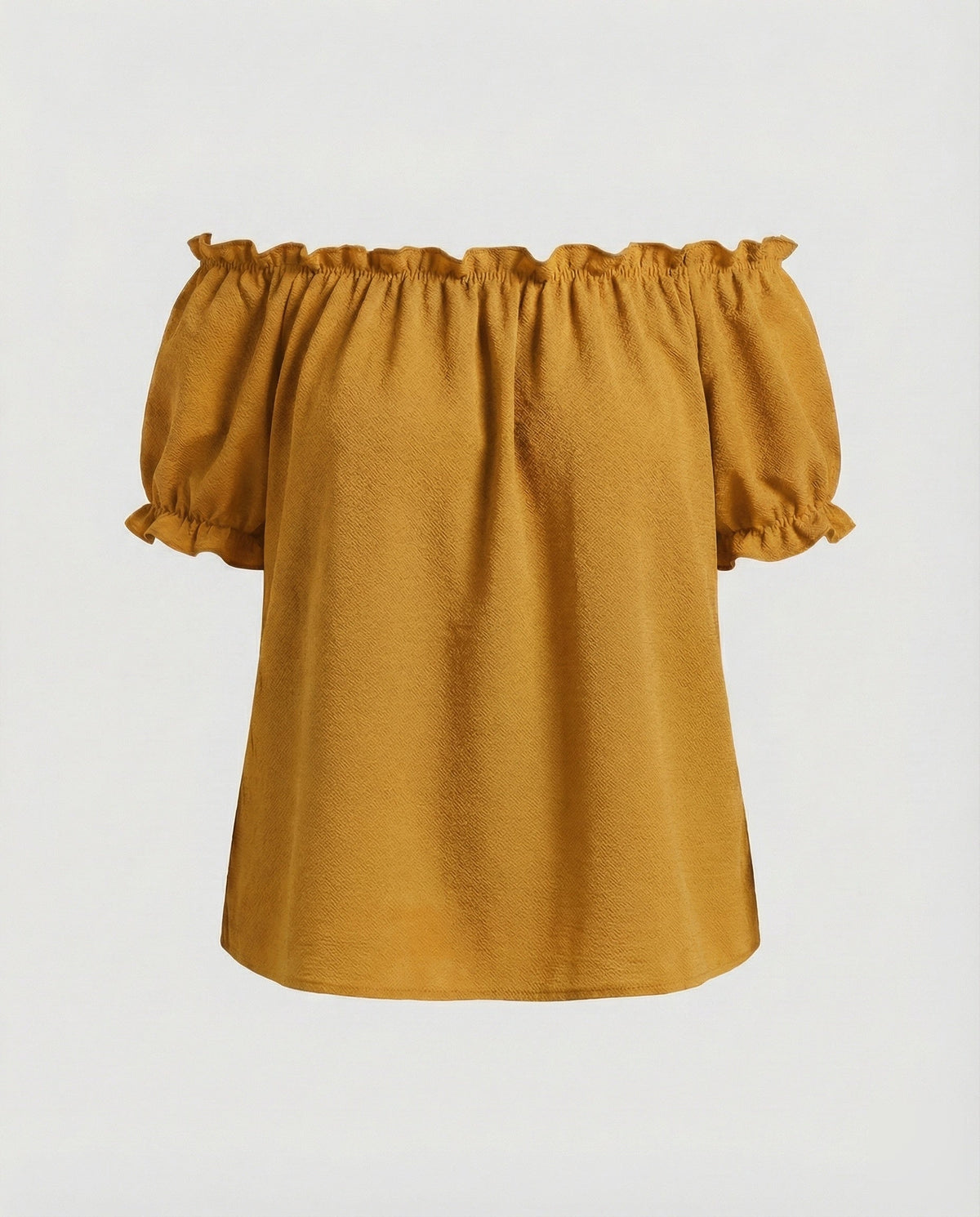Women Pleated Neck Puff Sleeve Blouse Top - product shot