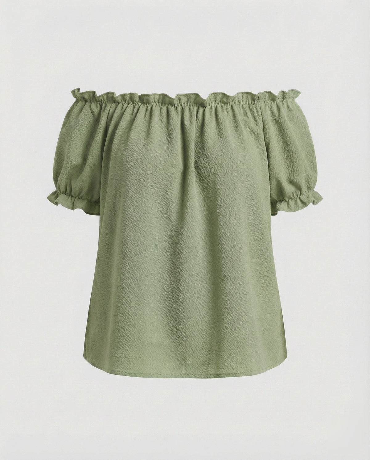 Women Pleated Neck Puff Sleeve Blouse Top - product shot