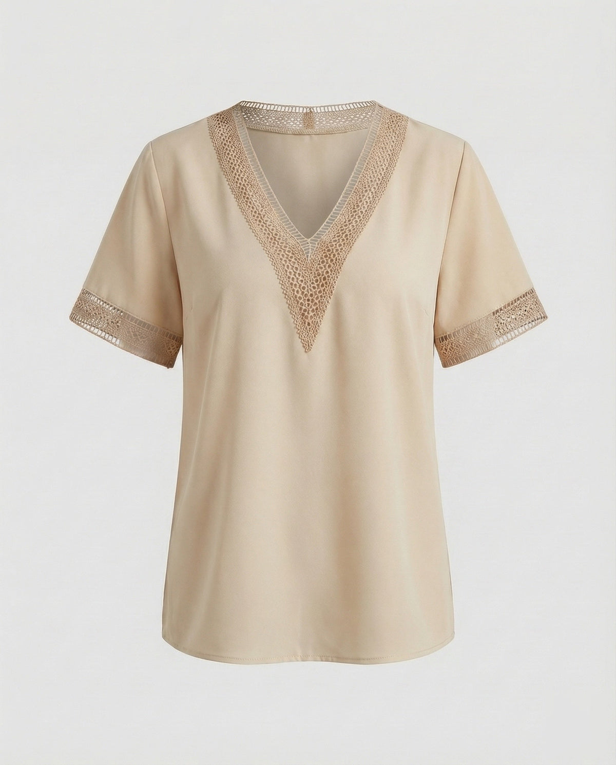 Women's Boxy Crochet Lace Blouse Top - product shot