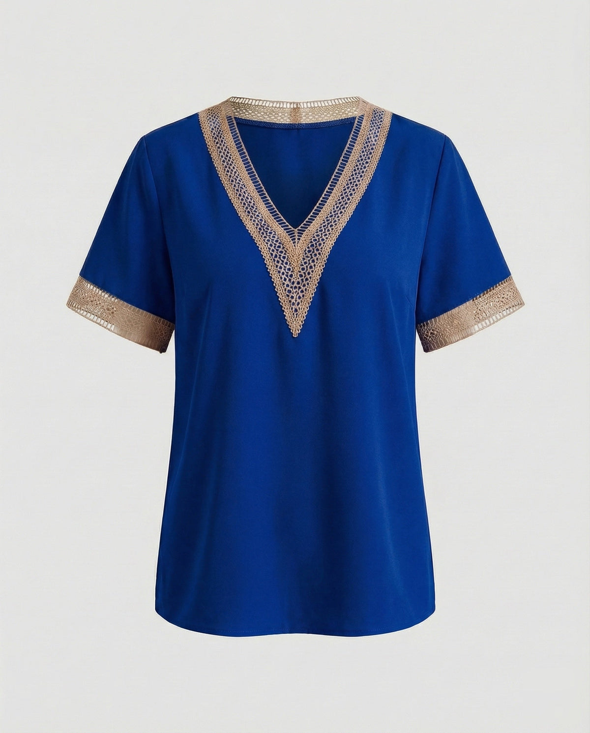 Women's Boxy Crochet Lace Blouse Top - product shot