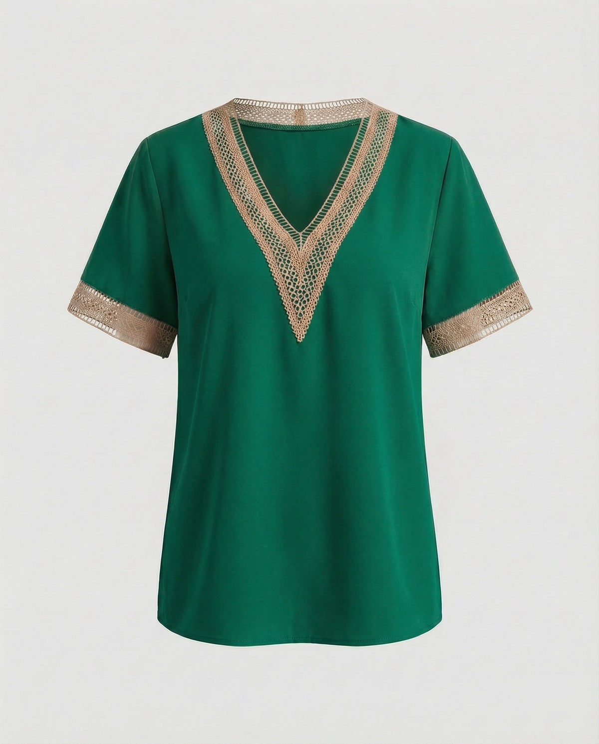 Women's Boxy Crochet Lace Blouse Top - product shot