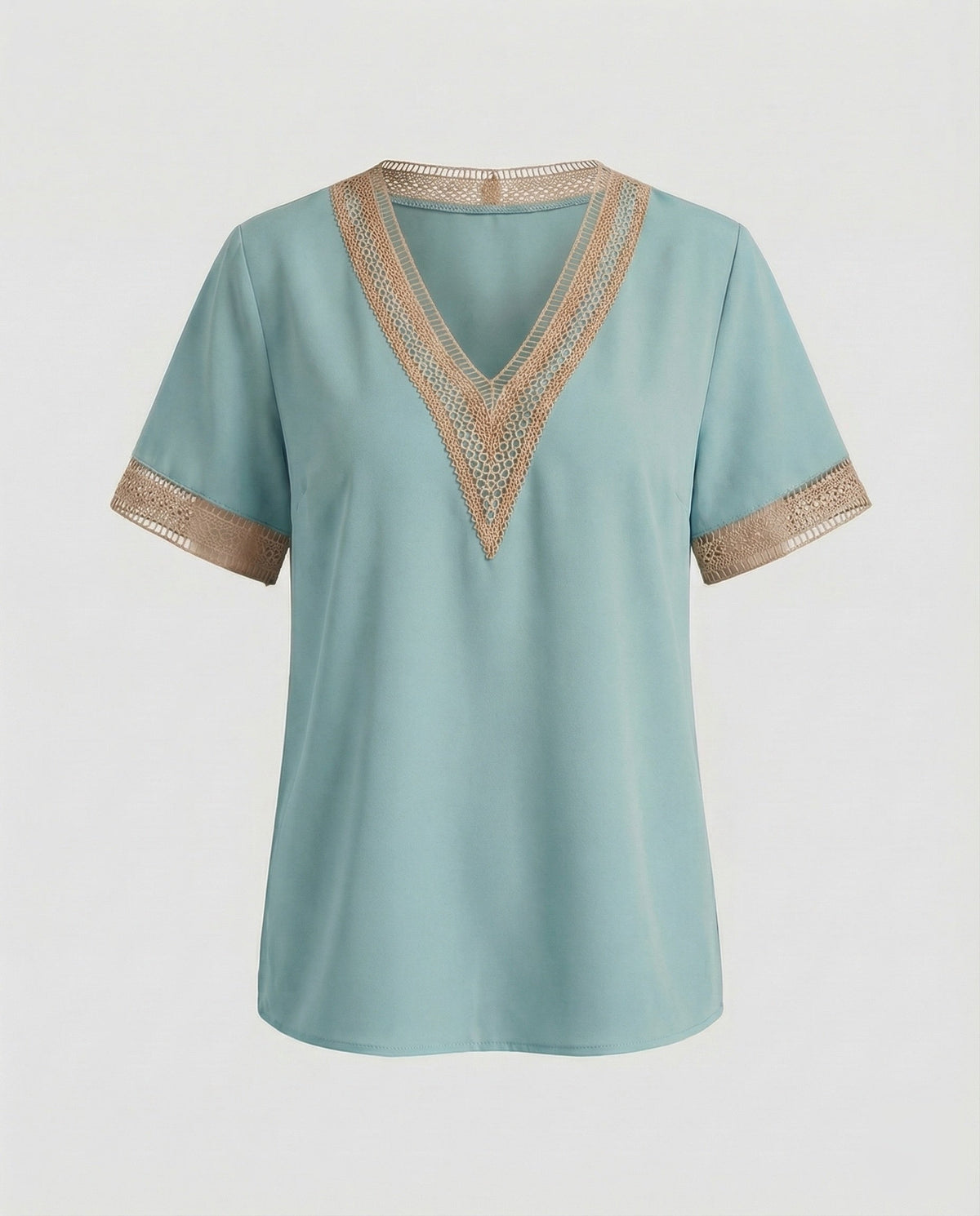Women's Boxy Crochet Lace Blouse Top - product shot