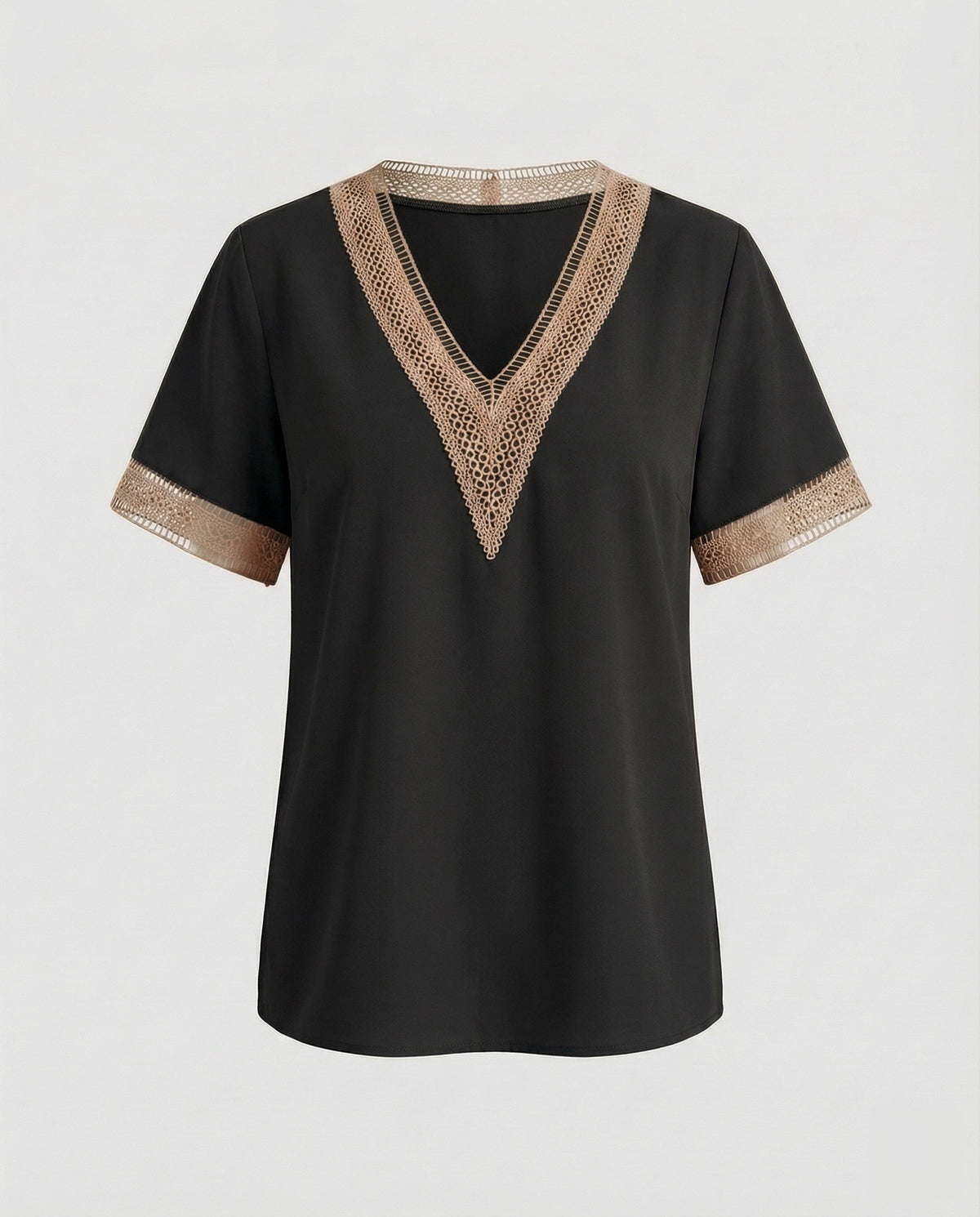 Women's Boxy Crochet Lace Blouse Top - product shot