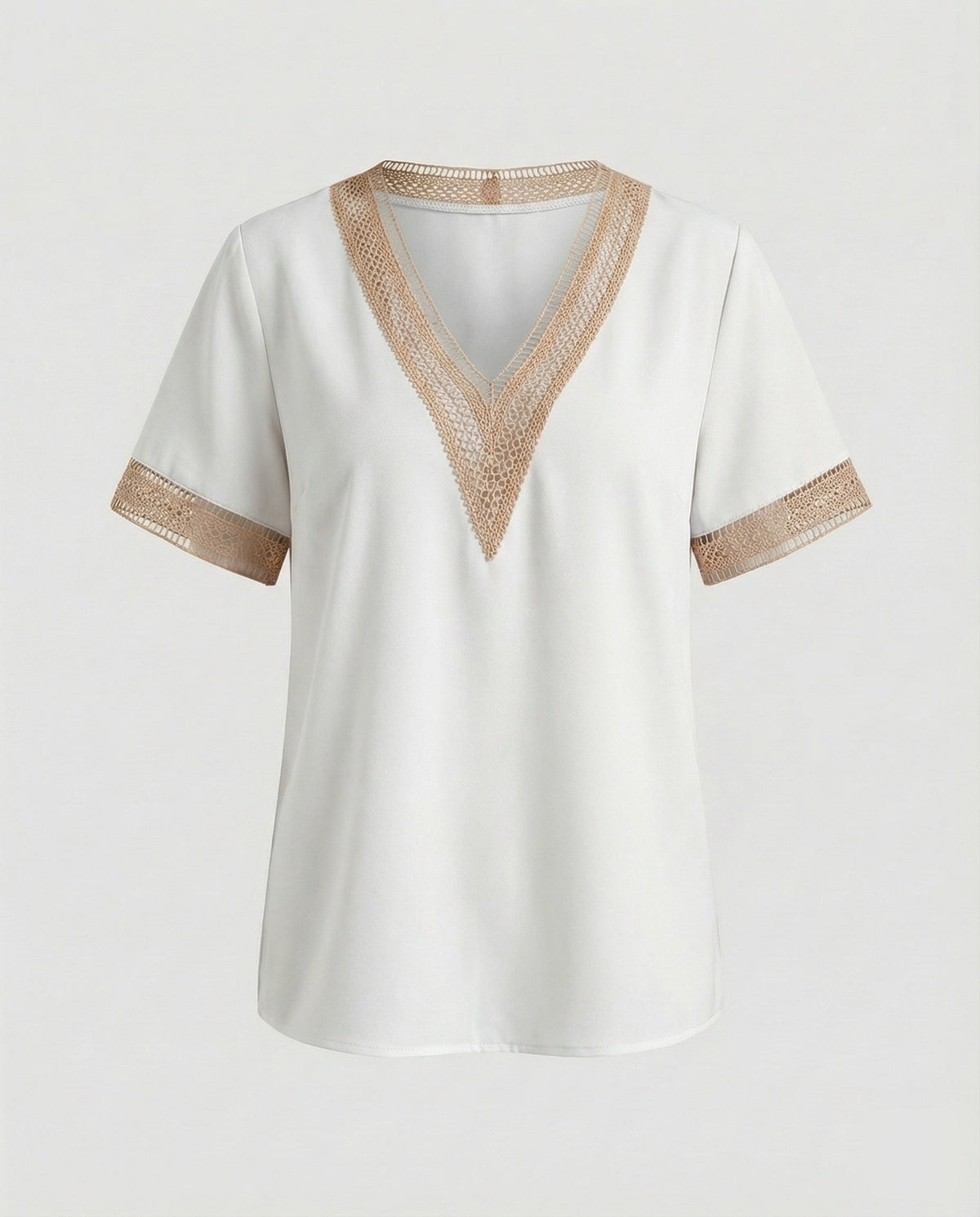Women's Boxy Crochet Lace Blouse Top - product shot