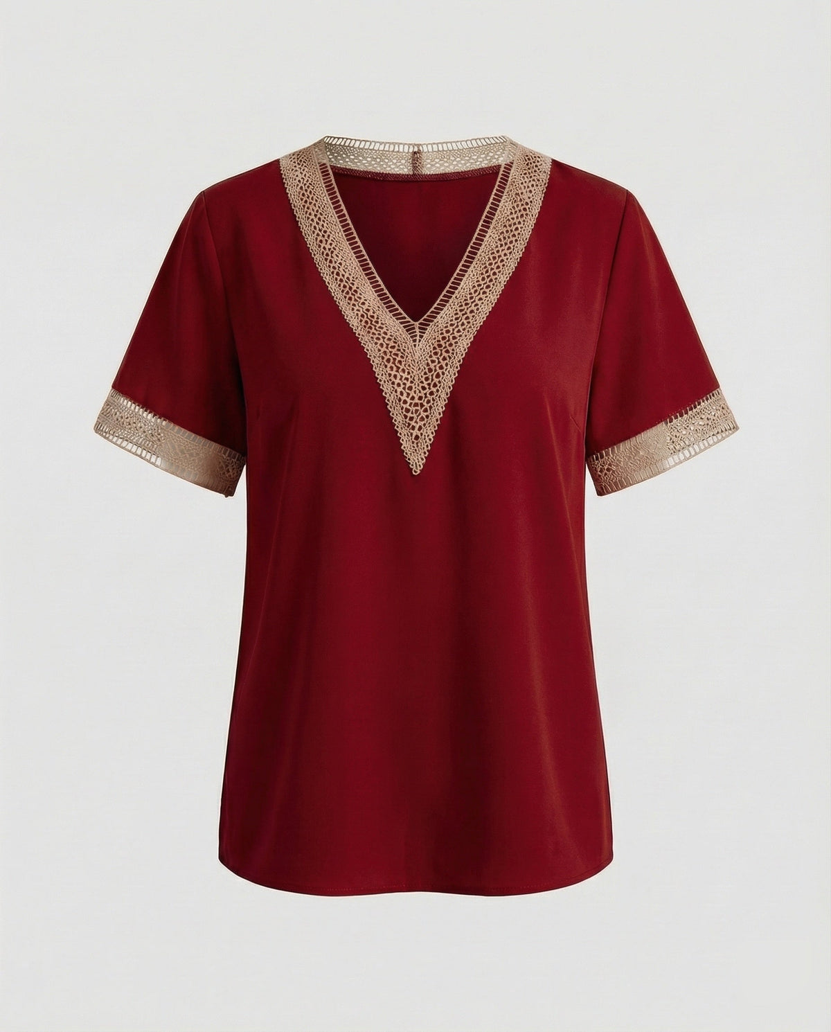 Women's Boxy Crochet Lace Blouse Top - product shot